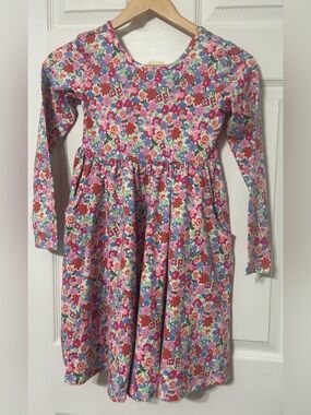 Hanna Andersson Girls Twirl Skater Dress Floral Long Sleeves Pockets NWT 130 (8)